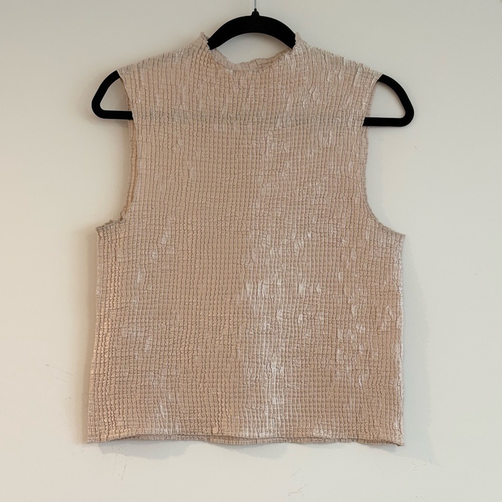 Elegant Beige Sleeveless Top